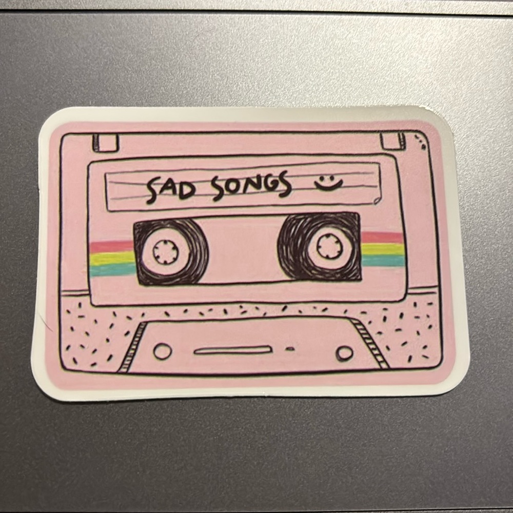 SAD SONGS MUSIC TAPE STICKER